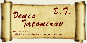 Denis Tatomirov vizit kartica